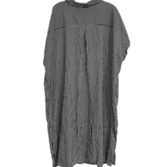 Woman Within Dress Women's Size 28 Black White Stripes Cuffed Cap Sleeves Comfy - Picture 10 of 14